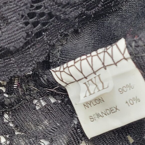 Black Lace Tank Top Lace Camisole Wide Straps Lace Top - Size L  Size XXL - Picture 5 of 13